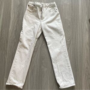 Abercrombie & Fitch White Straight Leg Jeans
